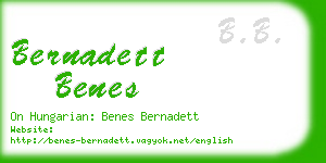 bernadett benes business card